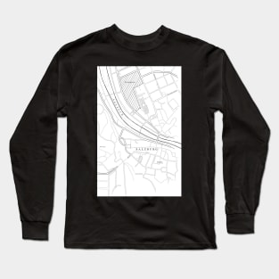 Salzburg, Austria, Map Illustration Long Sleeve T-Shirt